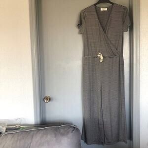 Double Zero Jumpsuit Women's Large one piece Romper Crop drawstring waist